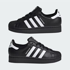 Adidas Kids Unisex Core Black Cloud White Superstar II Shoes Size 5